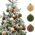 thumbnail image 6 of Xinwanna 15 Pcs Velvet Christmas Ball Ornaments 3.15 Inch Flocked Plastic Ball Xmas Tree Hanging Decoration for Holiday Party Decor (Khaki), 6 of 13