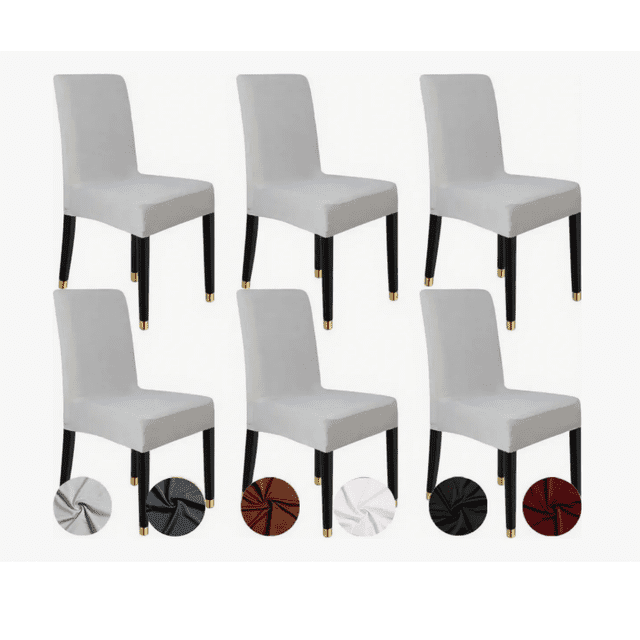6pcs Funda Elástica Protectora De Silla Comedor Color gris