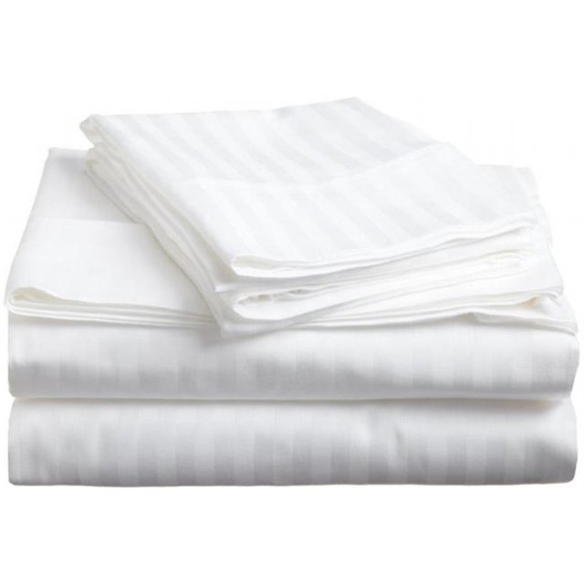 400 Thread Count Egyptian Cotton King Sheet Set Stripe White