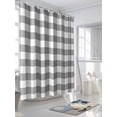thumbnail image 3 of Shower Curtain Gray Buffalo Check Plaid Bathroom Curtains with Hooks, Waterproof Fabric Farmhouse Style Bath Shower Curtains Set for Bathroom Bathtubs Decor 72x72 Inch, 3 of 8