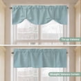 thumbnail image 5 of Vintage Haze Blue Tie Up Valance Curtains for Windows, Kitchen Curtains Window Treatments, Farmhouse Retro Solid Color Linen Texture Short Window Shades Valances for Bedroom Bathroom Cafe 42"x12", 5 of 8