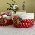 thumbnail image 6 of SHIMELE Rope Woven Storage Basket with Handles, Red Color, 16x16x10cm, Organizer for Toys, Books, Cloth, Living Room, Home Decor, 6 of 6