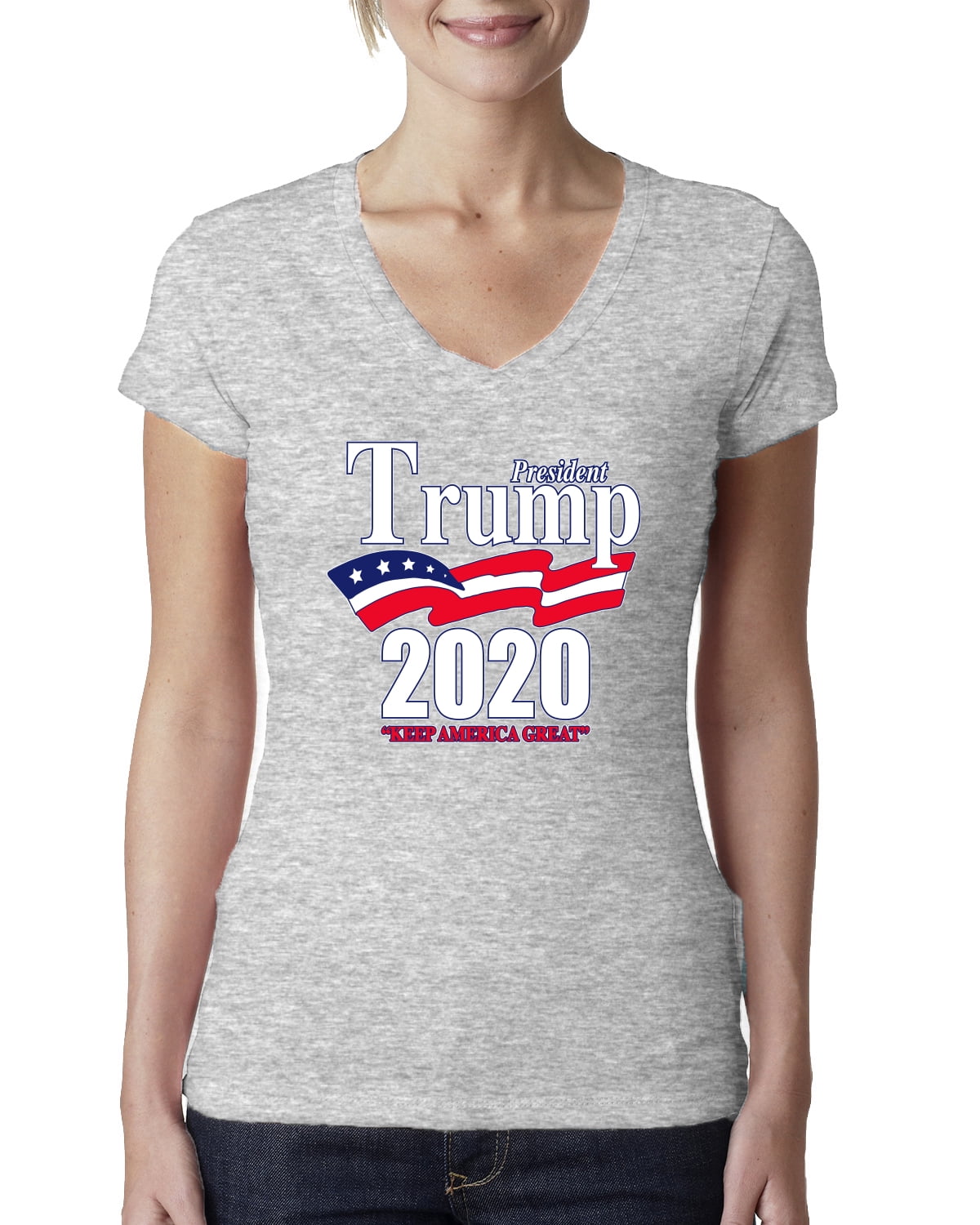 Donald Trump 2020 V-Neck T-Shirt Political Two Terms MAGA US President Tee