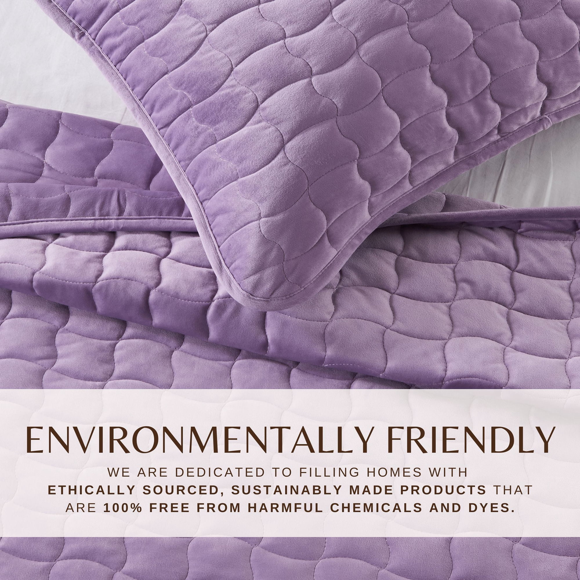 Dual-Sided Velvet Box-Stitched Heavyweight 2-Piece Twin Quilt Set, Lavender
