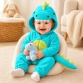 thumbnail image 2 of TGPMGRZ Halloween Dinosaur Baby Clothes Zip up Hooded Soft Cozy Winter Warm Bodysuit, 2 of 9