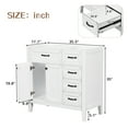 thumbnail image 3 of 36" Bathroom Vanity without Sink, Modern Storage Cabinet with Double Doors & 3 Drawers, Freestanding Rectangular Vanity with Solid Frame, Cabinet Base Only, White, 3 of 7