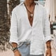 thumbnail image 2 of Playeras De Compresión, Camisas De Lino Para Hombre, Camisas Informales Ultrafinas Con Botones, Camisas De Playa De Manga Larga, Camisetas Para Hombre, 2 of 8