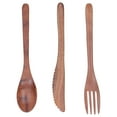 thumbnail image 4 of Kitchen Flatware Sets, Wooden Dinner Utensil Set Wooden Tableware, Kitchen Tableware for Picnic Barbecue, 4 of 8