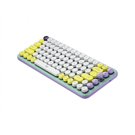 Logitech - POP Keys Wireless Mechanical Tactile Switch Keyboard for Windows/Mac with Customizable Emoji Keys - Daydream Mint (Purple)