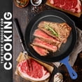 thumbnail image 5 of Utopia Kitchen Cast iron Skillets 3 Piece Set,Chefs Pan, Pre Seasoned Cast iron Skillets, 6, 8 & 10 Inches, Easy Use in the Oven, Stove, Grill, or Campfire, Blue, 5 of 6