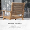 thumbnail image 3 of Sophia & William 9 Pieces Acacia Wood Outdoor Patio Dining Set Wicker Rattan Chairs and Rectangle Table Furniture Set for Lawn, Garden, Backyard, Light Brown, 3 of 8