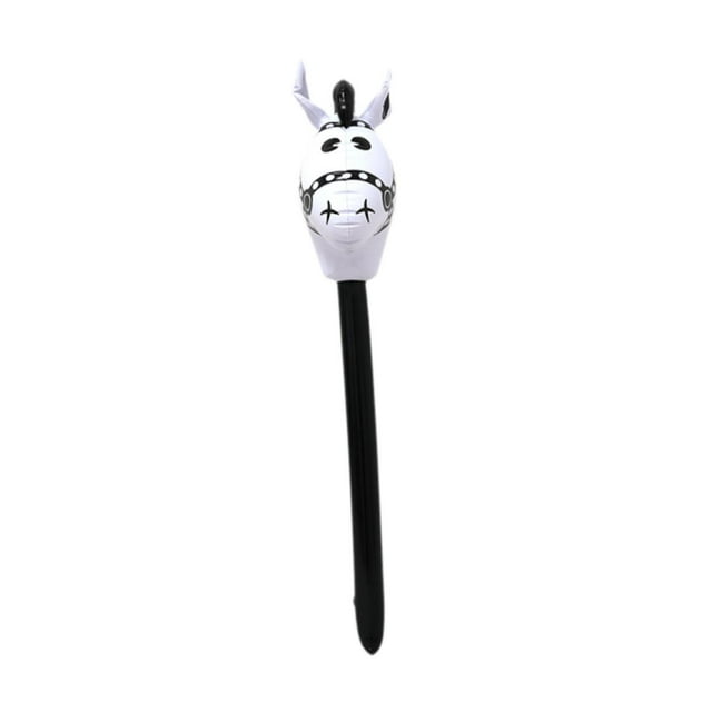 Juguete de palo de cabeza inflable, juguete de palo, gracioso y encantador globo de cabeza de cabeza de caballo para una fiesta temática de caballos Blaclk