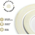 Chateau 252Piece Elegant Dinnerware Set, Fancy Disposable White and Gold Plates, Napkins for 36