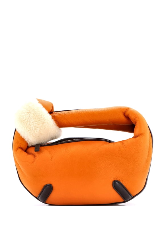 Pre-Owned Aviator Jodie Hobo Leather with Shearling Mini By Rebag