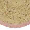thumbnail image 5 of The Pioneer Woman 100% Jute Crochet Table Placemat, Natural & Pink, 15" Round, 5 of 9