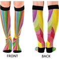 thumbnail image 2 of GZHJMY 2 Pair Mexican Style 20-30mmHg Compression Socks for Women Men, Knee High Stockings for Athletic Sports,Running,Travel, 2 of 7