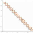thumbnail image 3 of 14K Yellow Gold 7-8mm Pink Near Round Freshwater Cultured Pearl Necklace Size 24, 3 of 7