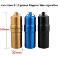thumbnail image 2 of 1 pitillera, porta cigarrillos portátil impermeable con llavero, caja redonda para cigarrillos para hombres y mujeres (negro) Rojo Verde, 2 of 4