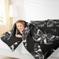 thumbnail image 3 of Homewish Gothic Skull Moth Full Size Comforter Sets,Spooky Halloween Bedding Comforter Set,White Black,Black Reversible,3-Piece,1 Comforter and 2 Pillowcases, 3 of 7