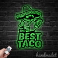 thumbnail image 4 of Handmadetneonsign The Best Tacos Mexican Food Metal Wall Art LED Light, Tacos Metal Sign Room Decor, 4 of 5
