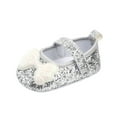 thumbnail image 2 of Avrntaa Baby Girl First Shoes - Toddler Mary Jane Flats Non Slip Rubber Sole with Bownot Silver Shoes Size 3.5Toddler, 2 of 6