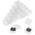 thumbnail image 1 of 24 cajas de joyería de cartón texturizado blanco, 5,1 x 5,1 x 3,3 cm (2,01 x 2,01 x 1,3 pulgadas), caja de regalo de cartón con esponja en el interior., 1 of 6