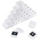 thumbnail image 1 of 24 cajas de joyería de cartón texturizado blanco, 5,1 x 5,1 x 3,3 cm (2,01 x 2,01 x 1,3 pulgadas), caja de regalo de cartón con esponja en el interior., 1 of 6