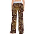 thumbnail image 3 of FREEAMG Womens Foal Comfy Drawstring Lounge Pajama Pants High-Waist Wide Leg Sleepwear Bottom, 3 of 5