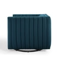 thumbnail image 6 of Tufted Armchair Accent Chair, Fabric, Navy Blue, Modern Contemporary Urban Design, Living Lounge Room Hotel Lobby Hospitality, 6 of 10