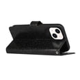 thumbnail image 3 of For Moto G 5G 2022 Bow Glitter Ornament Shimmer Wallet Case with Lanyard - Black, 3 of 3