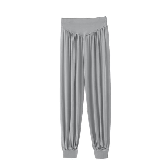 Bwiyojiz Sizes M-XXL Full Length Pants Women's Comfortable Casual Solid Color High Waist Loose Yoga, Gifts for Woman, Gray