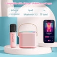 thumbnail image 4 of MINKUROW Mini Karaoke Machine for Kids,Portable Bluetooth Speaker with Wireless Microphone for Kids Toddler,Gifts for Girls and Boys Birthday (Pink 2 mic) (White 1 mic), 4 of 6