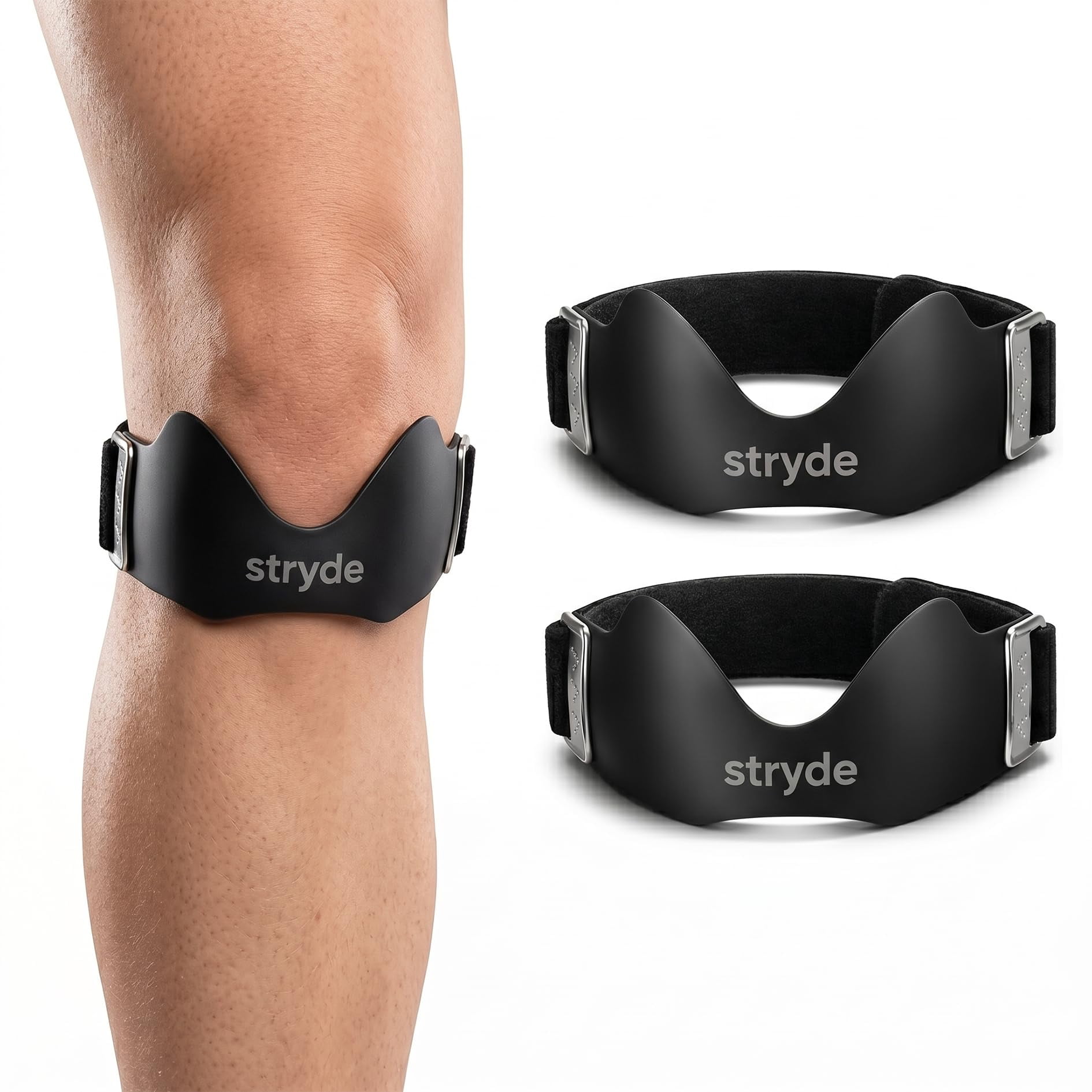 Stryde Precision Knee Strap, Breathable Patellar Strap Below Kneecap, Adjustable & Breathable Support For Walking, Stairs & Sports, Not A Bulky Knee Brace (1pc)