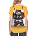 thumbnail image 4 of Vsdgher Patriotic Boxing Bear Art Drawstring Backpack Water Resistant String Bag Sports Sackpack Gym Sack for Men Women, 4 of 6