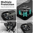thumbnail image 5 of Phone Case for iPhone 13 Pro Wallet Credit Card Holder with Transparent Ring Stand Kickstand, Camera Lens Protector Hidden Pocket Anti-Scratch Dual Layer Slim Protective Cover 6.1 inch Black, 5 of 14