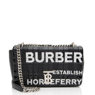 Burberry Banwell Medium Leather & Check Canvas Satchel, Grey