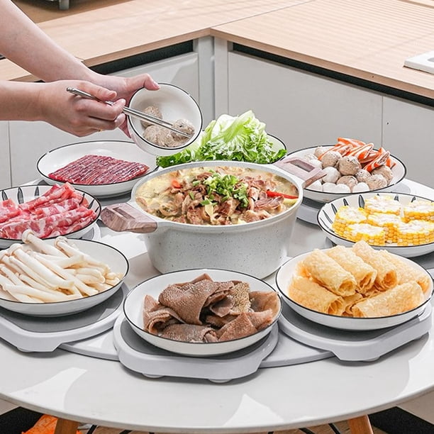 Mesa Giratoria Lazy Susan, Organizador Portátil Redondo de 360, Mesa de Comedor Multifuncional, Bandeja Giratoria para Servir Platos Giratorios Para Cocina, Reuniones, Fiestas