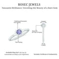 thumbnail image 4 of Rosec Jewels Natural Tanzanite Promise Ring with Diamond for Women - AAA Grade, 925 Sterling Silver, US 8.50, 4 of 7