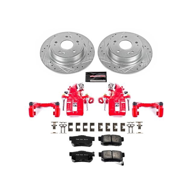 PowerStop Rear Z23 Evolution Sport Brake Pad and Rotor Kit with Red Powder Coated Calipers Fits: ACURA Select Models KC3128A