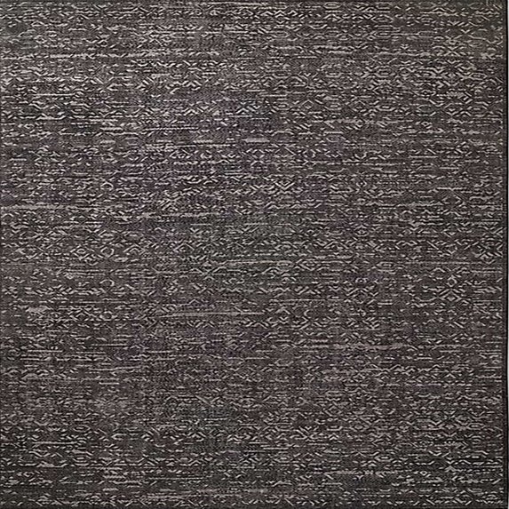 Ahgly Company Machine Washable Indoor Square Industrial Modern Midnight Gray Area Rugs, 6' Square