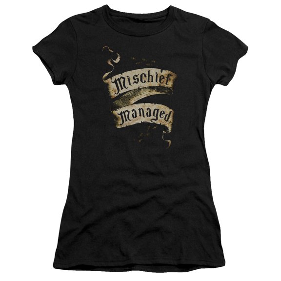 Harry Potter Mischief Managed S/S Junior Women's T-Shirt Sheer Black