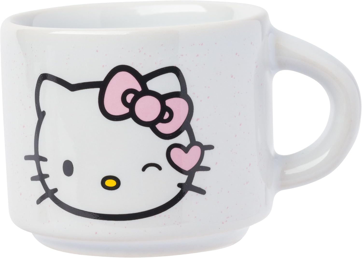 Silver Buffalo Sanrio Hello Kitty Different Colored Bows 4pc Stackable Ceramic Espresso Mug Set with Storage Rack, 3 Ounces