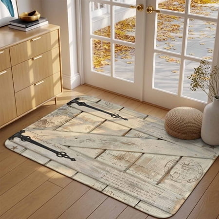 Doormat Barn Gate Front Door Mat Entrance Soft Non Slip Absorbent Doormats Farmhouse Wood Grain Walls Door Welcome Floor Mat Rugs for Entryway Porch Bathroom Bedroom Kitchen Indoor Outdoor 16 x24