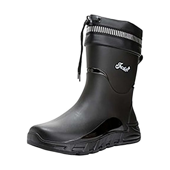 LIJCC Mens Rain Boots Ankle Rubber Rain Boot Mens Water Proof Ankle Water Boots for Men Water Proof Garden Boots Light Ankle rain Shoes Outdoor Work Shoes