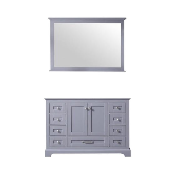 48 in. Dukes Single Vanity with No Top & 46 in. Mirror - Dark Grey