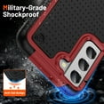 thumbnail image 6 of ELEHOLD for Samsung Galaxy S22 5G 2022 Fit Case, Military-Grade Dual Layer Raised Frame Screen & Camera Lens Protective Armor Hybrid PC+TPU Anti-Drop Shockproof Slim Rugged Case,Red, 6 of 8