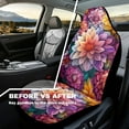 thumbnail image 4 of Yuyamidu Dahlia Car Seat Covers 2 Pcs Stretch Polyester Fabric Cover Waterproof Car Seat Cover Easy Installation Universal Size Fit for Most Cars SUVs Trucks Vans, 4 of 7