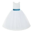 thumbnail image 2 of Ekidsbridal White Lace Back Tutu Tulle Flower Girl Dress Christening Gown 212noFT 10, 2 of 3