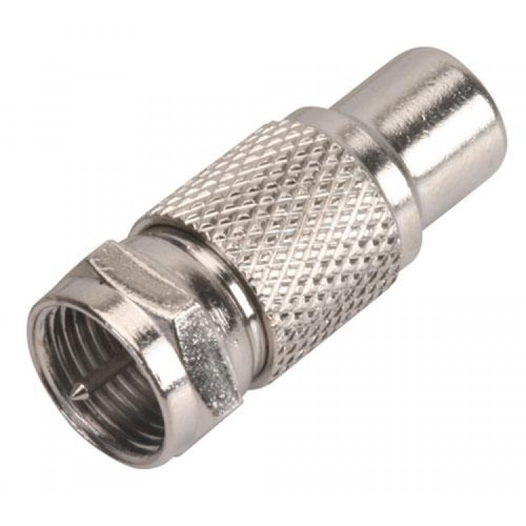 STEREN 200-045 F MALE TO RCA FEMALE NICKEL PLATED COMMERCIAL GRADE CONNECTOR