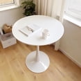 thumbnail image 4 of Round Dining Table, 31.5'' Small Kitchen Table with Solid Wood Grain Top, Waterproof Black Round Table for 4 People, Leisure Coffee Table for Living Room, Office, Apartment, Easy to Install, 4 of 7